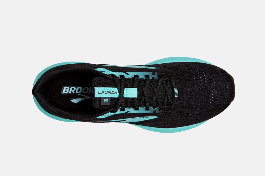 Brooks Running Shoes - Launch 8 Road Womens - Black/Blue - IHT-398761